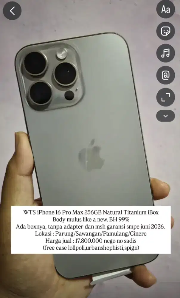 Jual Iphone 16 Promax Ibox