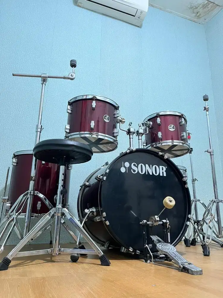 Drum set sonor force 507 lengkap cymbal nebulae