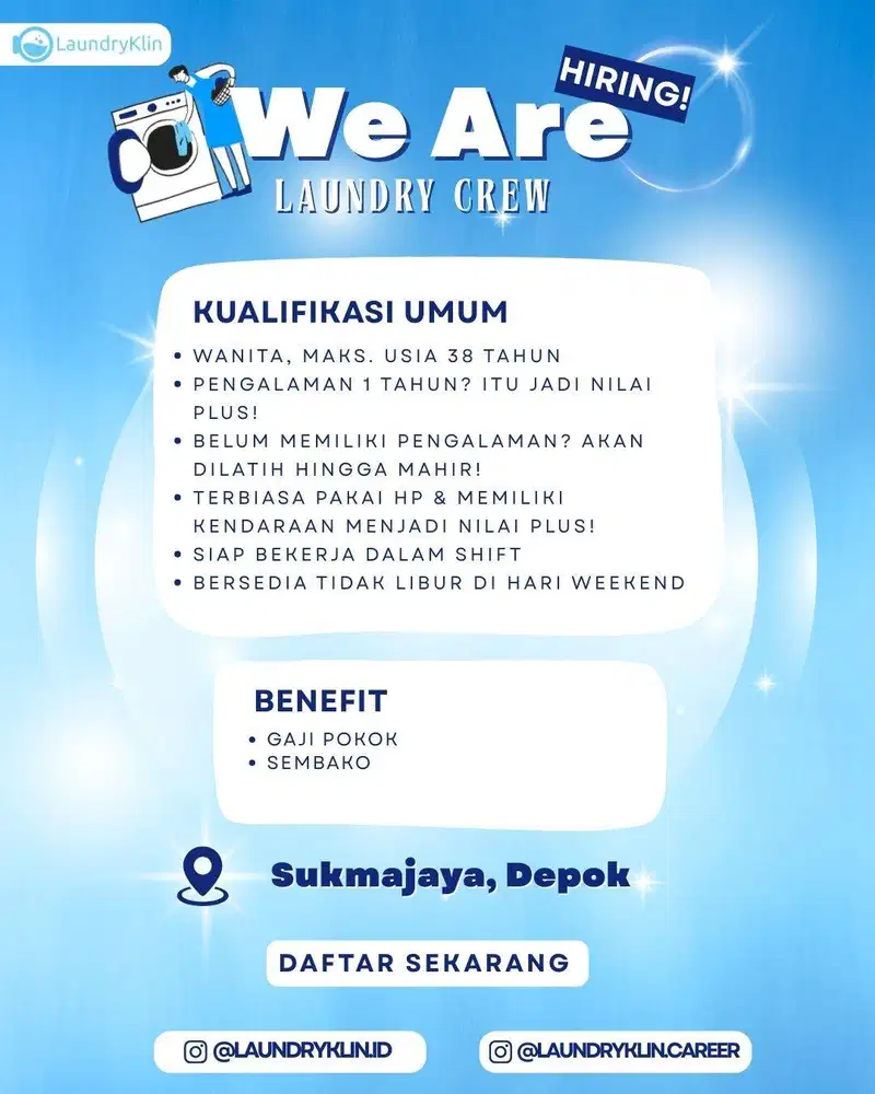 LOKER KARYAWAN LAUNDRY DEPOK