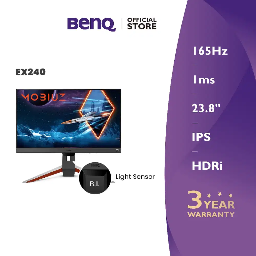 BenQ MOBIUZ EX240 24” 165Hz FHD HDRi IPS Monitor Gaming