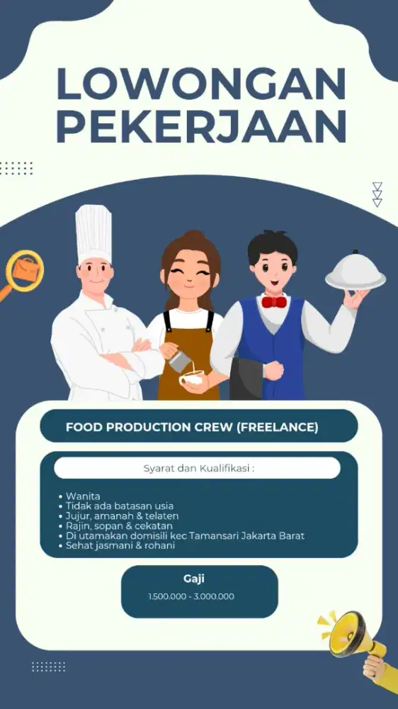Lowongan Pekerjaan Food Production Crew