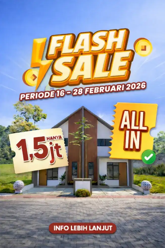 Rumah Mezanine DP cuma 1,5 juta All in.