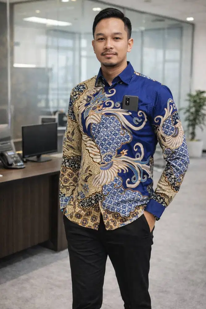 Kemeja alisan Original lengan panjang motif batik