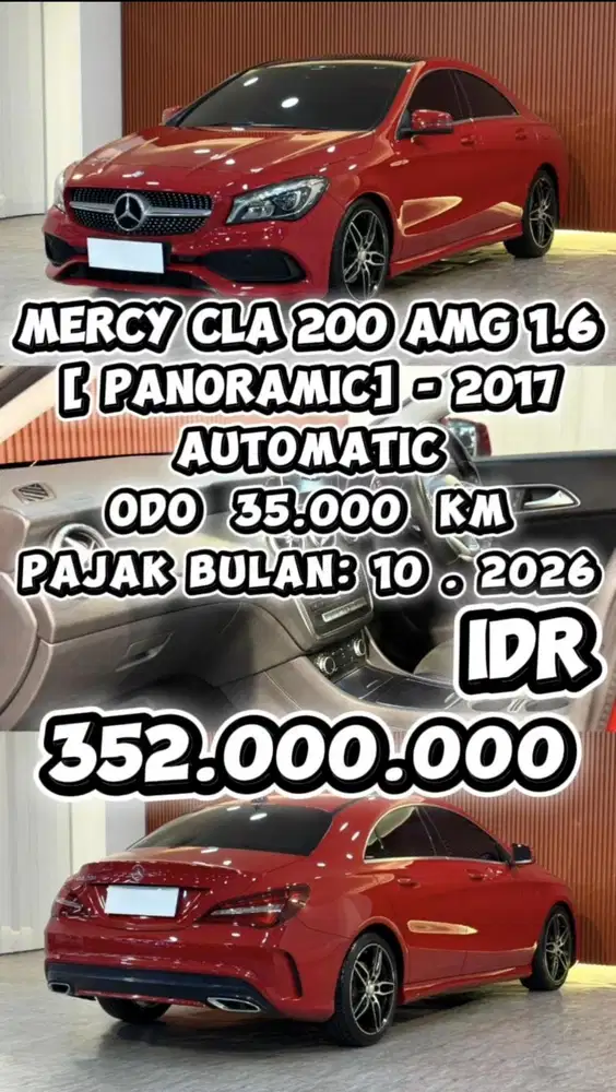 [ WARRANTY 3 YEAR ] MERCEDES-BENZ MERCY CLA 200 AMG 1.6 PANORAMIC 2017