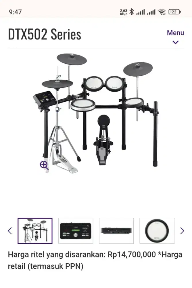 Drum elektrik yamaha dtx502