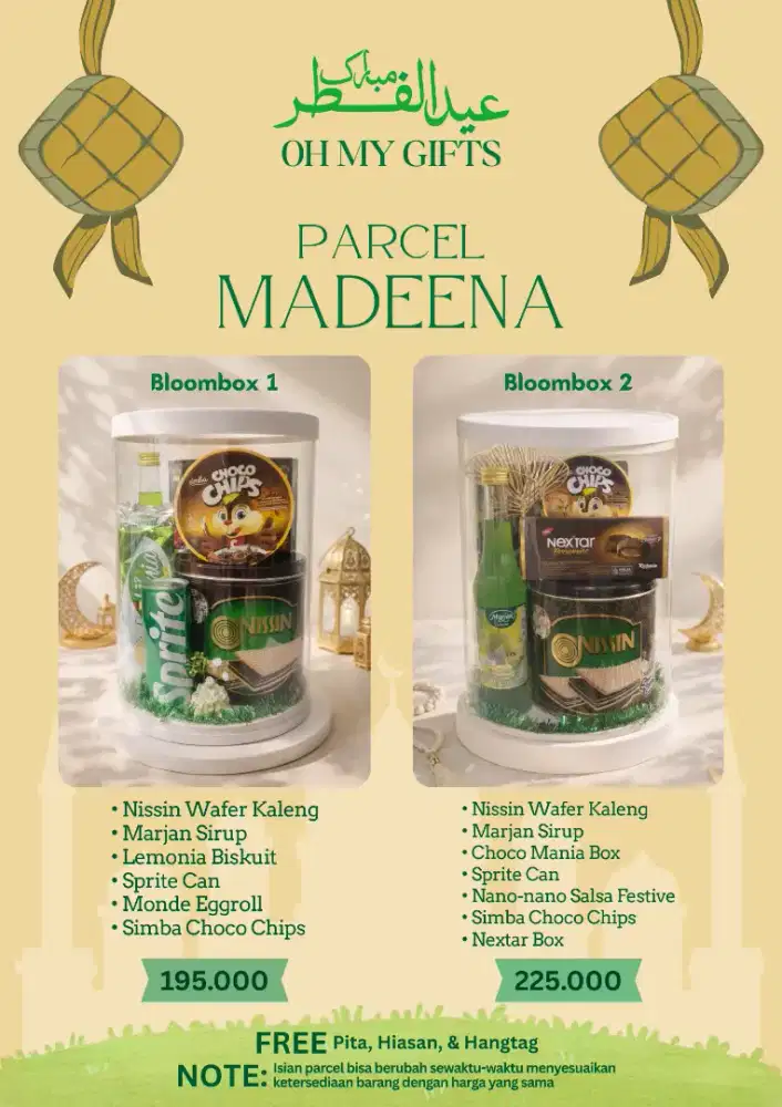 PARCEL HAMPERS LEBARAN IDUL FITRI/PARCEL ESTETIK TABUNG MIKA BLOOMBOX