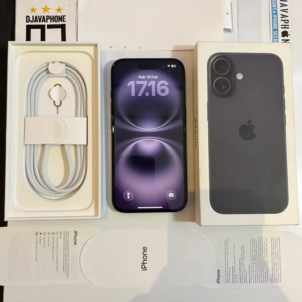 iPhone 16 Black 128GB BH 100% Garansi Resmi iBox 4 Januari 2027
