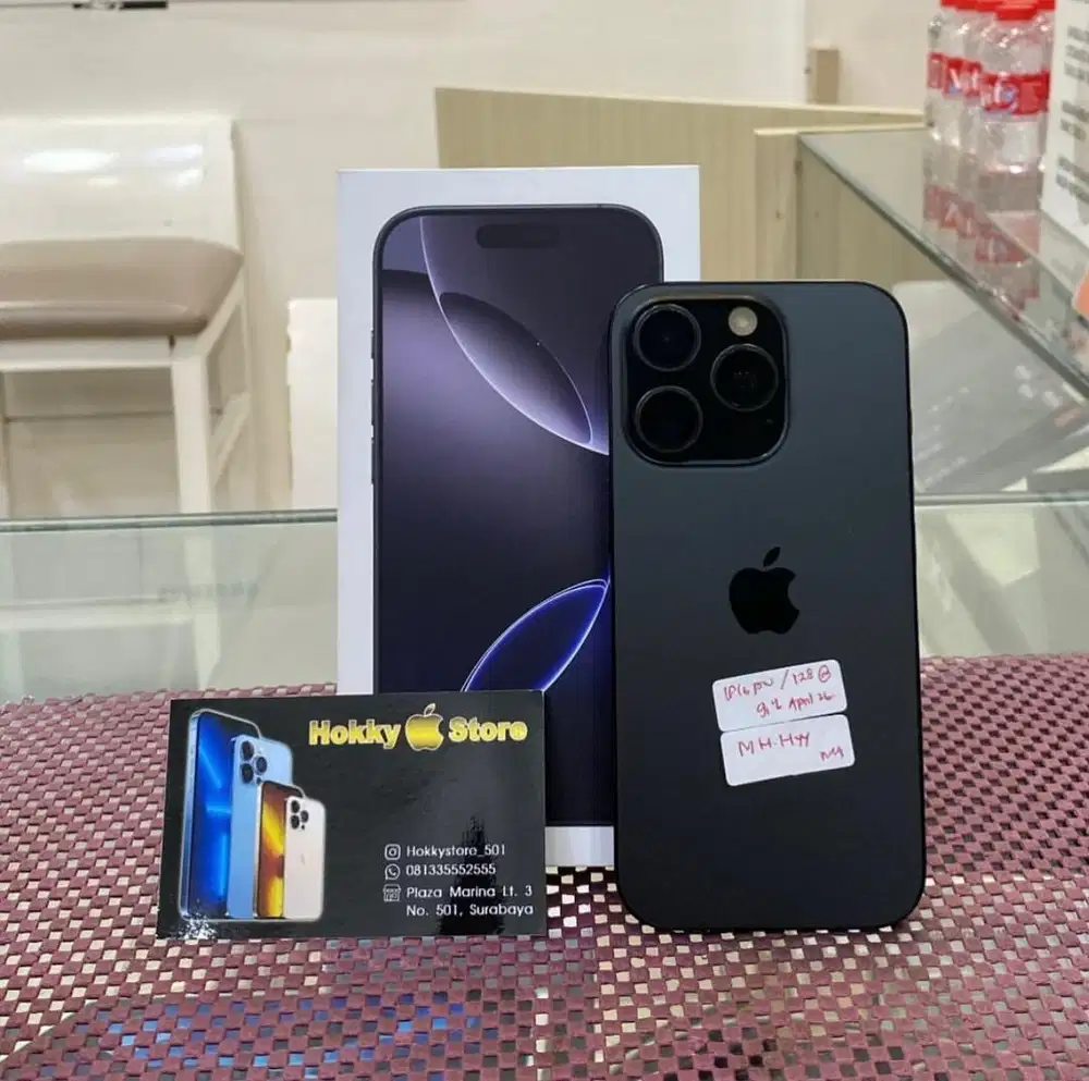 Iphone 16pro/128gb black titanium garansi ibox April 2026 bh 91%