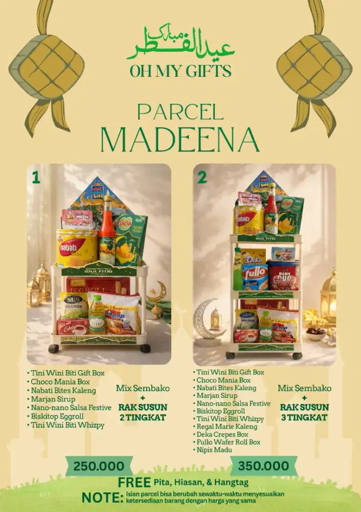 PARCEL HAMPERS LEBARAN IDUL FITRI / PARCEL ESTETIK RAK SUSUN