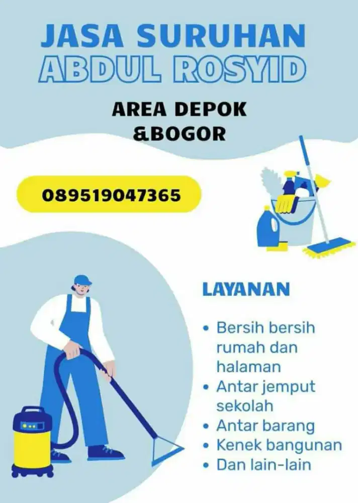 Saya buka jasa bersih-bersih dll panggilan