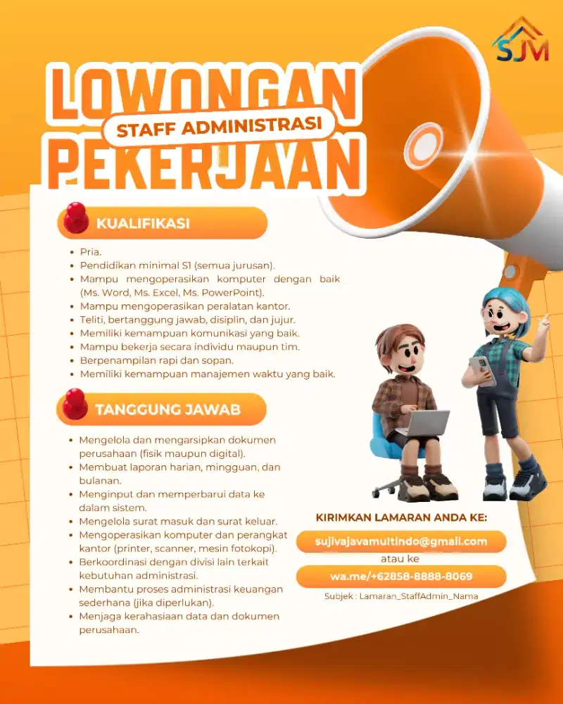 Dibutuhkan Staff Administrasi