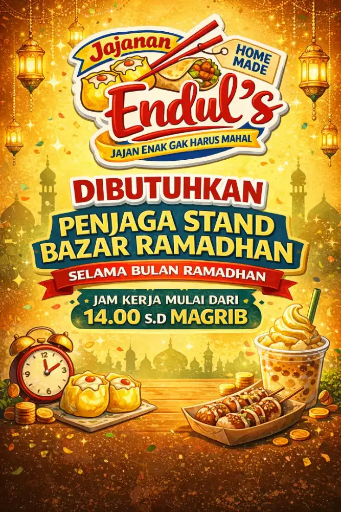 Loker penjaga stand bazar selama puasa - jualan kebab