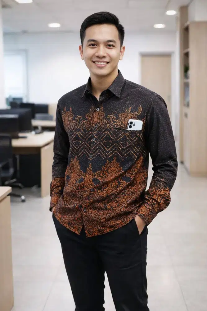 Kemeja Batik Lengan Panjang bahan Premium