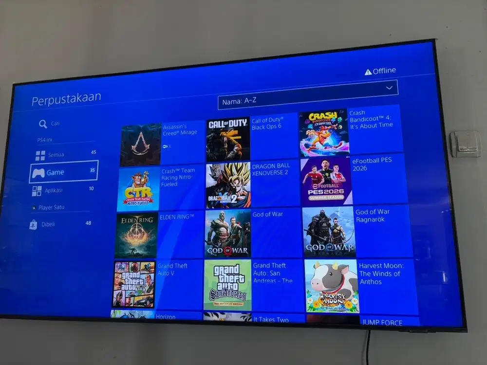 Playstation 4 H.EN Slim 1 Tera + 500gb Fullgame 2 stik Jual Murah ps 4