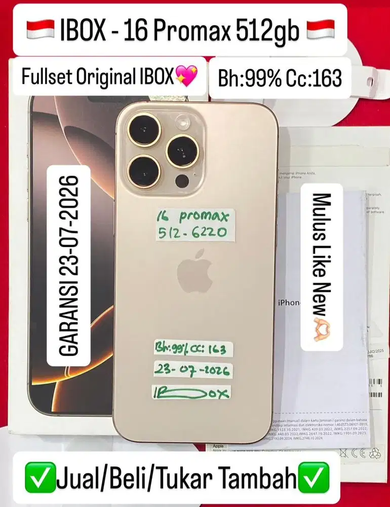 Iphone 16 promax 512gb ex ibox bisa di cicil 0%