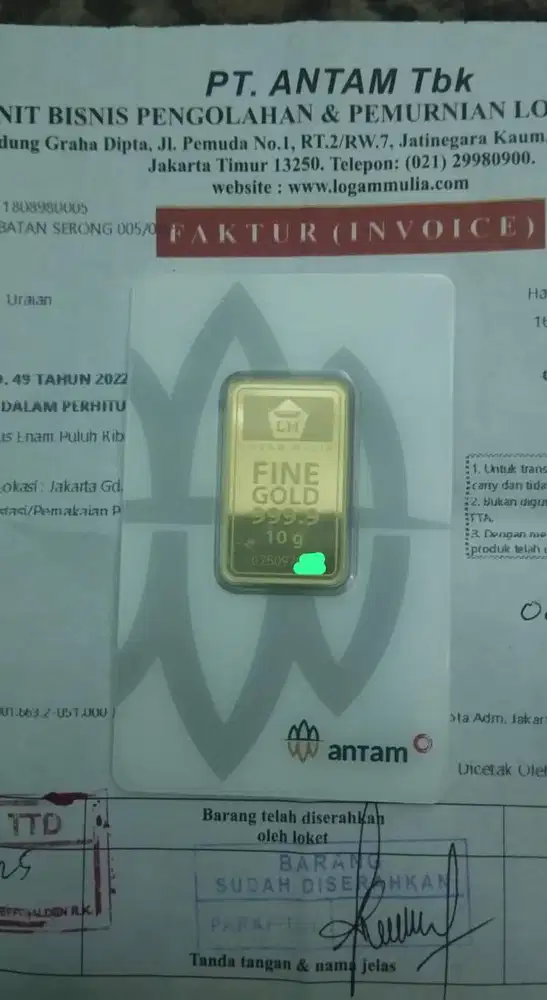 Emas Antam Logam Mulia 10 Gram