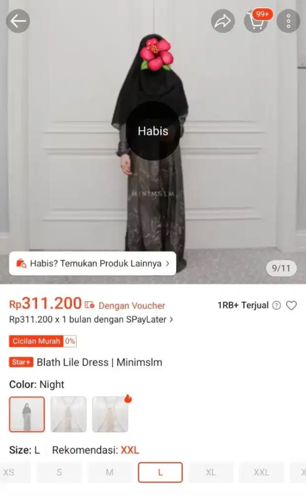 Blath Lile Dress by minimslm varian Night ukuran L (like XL)