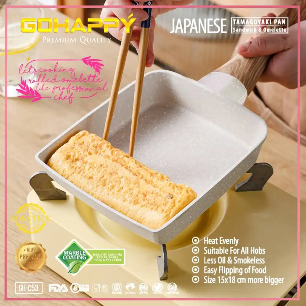 Mayba Tamagoyaki Wajan Telur Anti Lengket Grill Pan BBQ Panggangan
