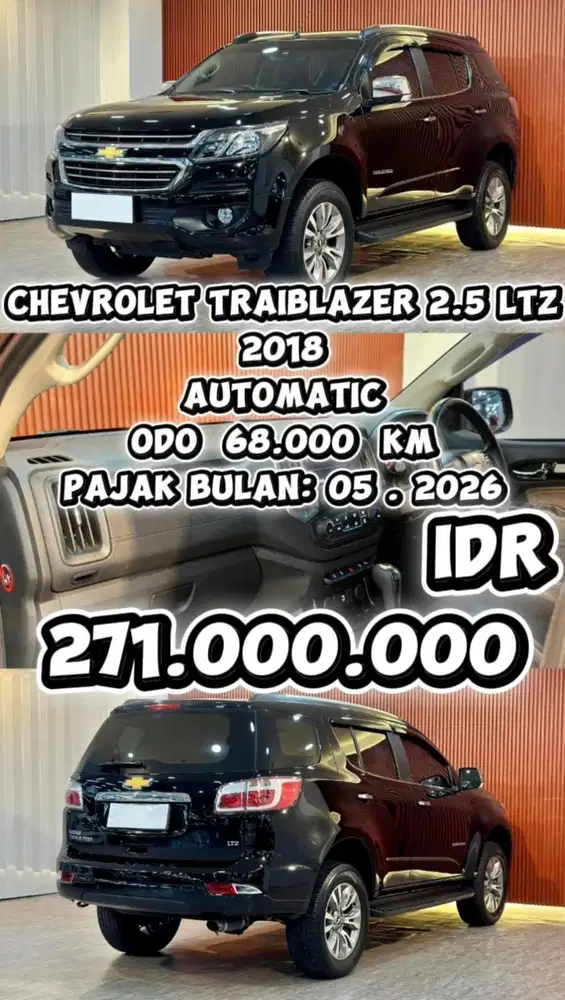 [ WARRANTY 3 YEAR ] CHEVROLET TRAIBLAZER LTZ 2.5 AT 2018 SIAP PAKAI