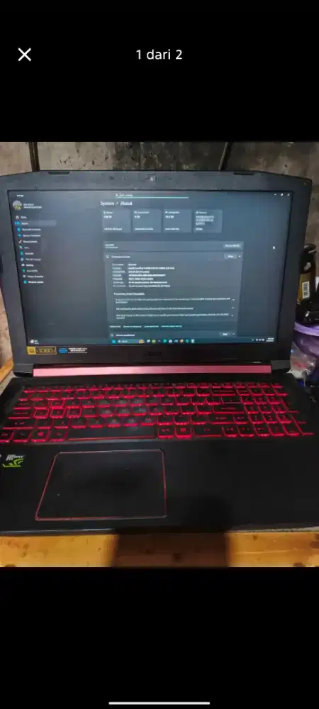 Laptop gaming Acer nitro