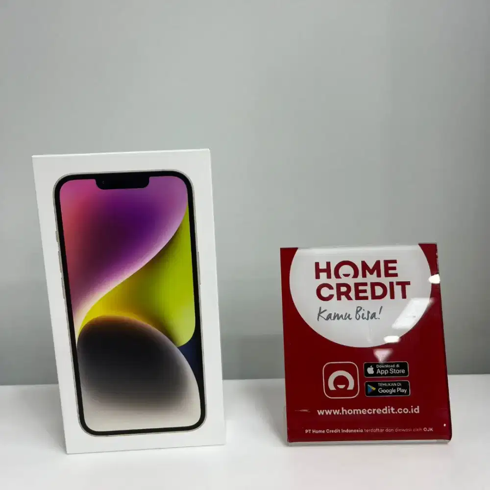 Cicilan iPhone 14 128GB white bebas 2x angsuran