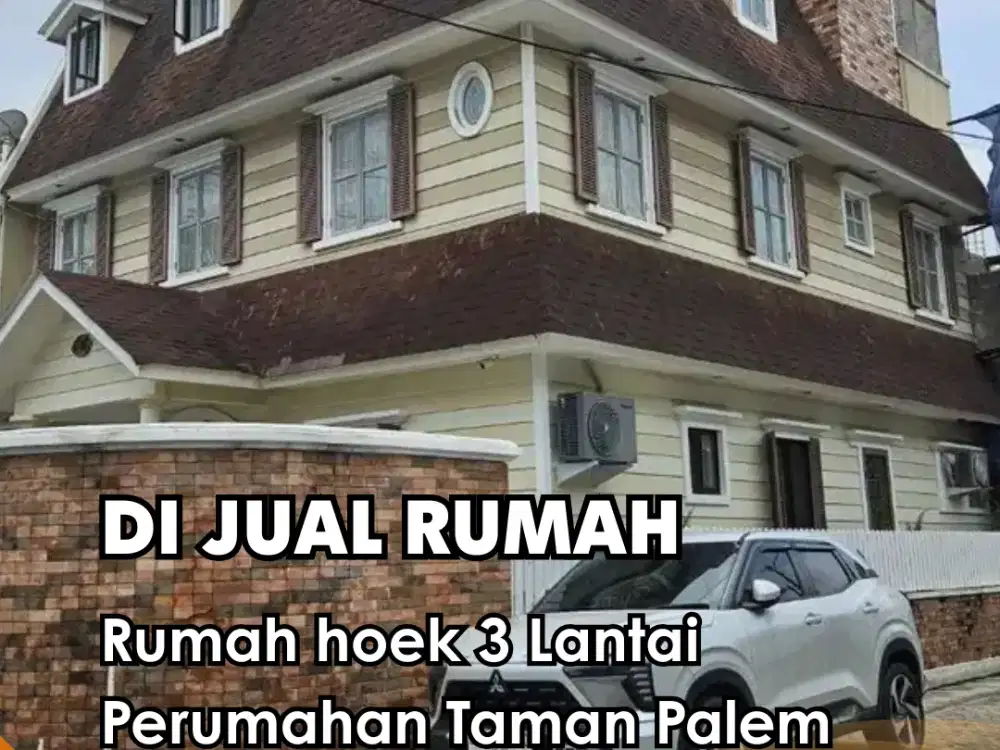Dijual !!!  Rumah hoek 3 Lantai Perumahan Taman Palem Kondisi Baik Siap huni Nego Sampai Deal