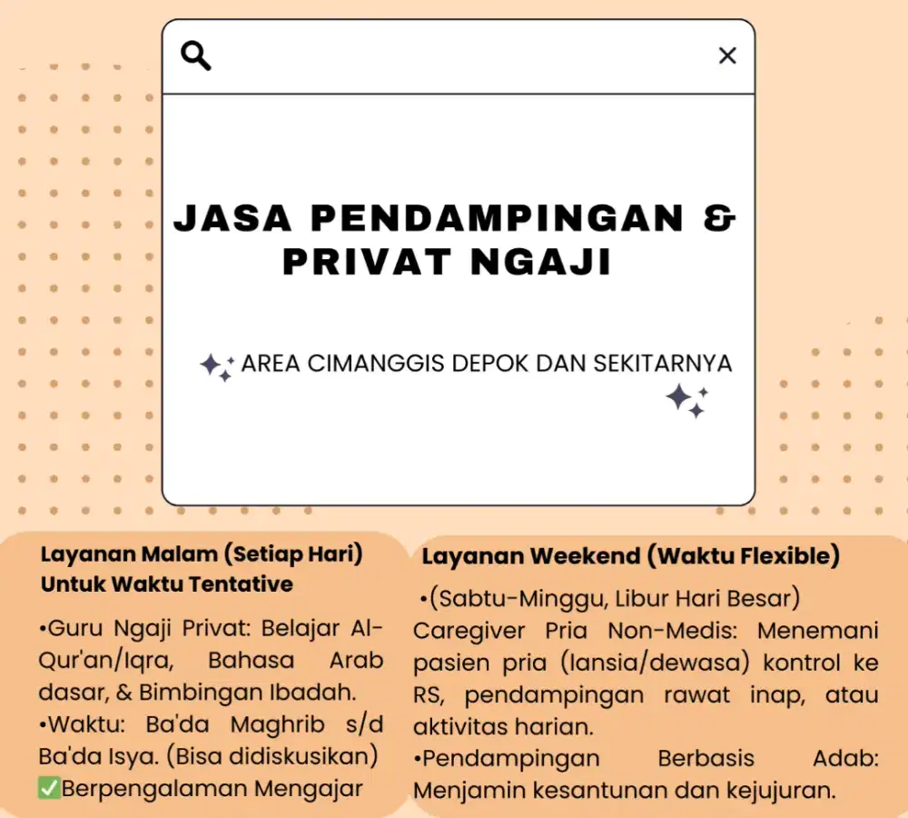 CAREGIVER & GURU NGAJI PRIVAT