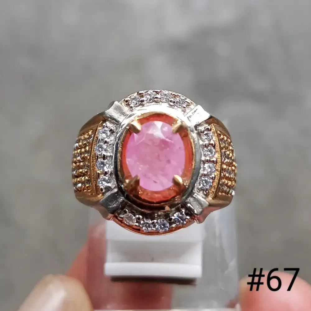 Batu permata natural Ruby Burma, id card GEM'S lab