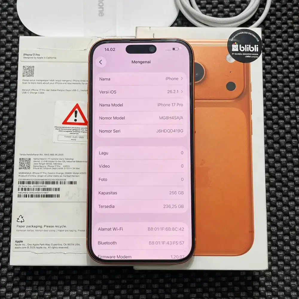 IPHONE 17PRO 256GB IBOX BH100%