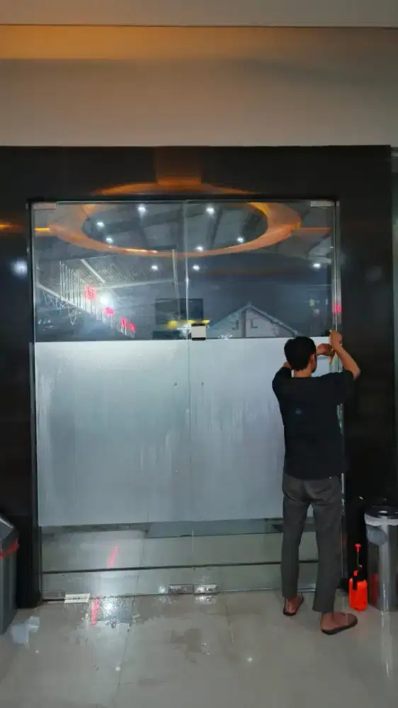 Sticker sandblast polos stiker buram ice & kaca film riben one way