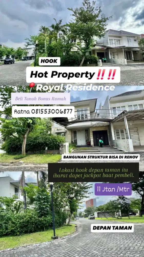 Dijual Cepat Rumah Hitung Tanah Royal Residence Wiyung