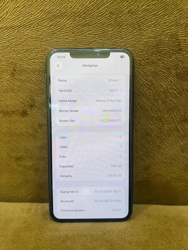 Iphone 11 Promax 256 Resmi PA/A (IBOX) Fisik 96%