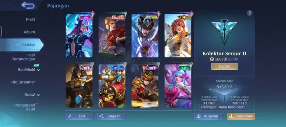 Jual akun Mobile legend