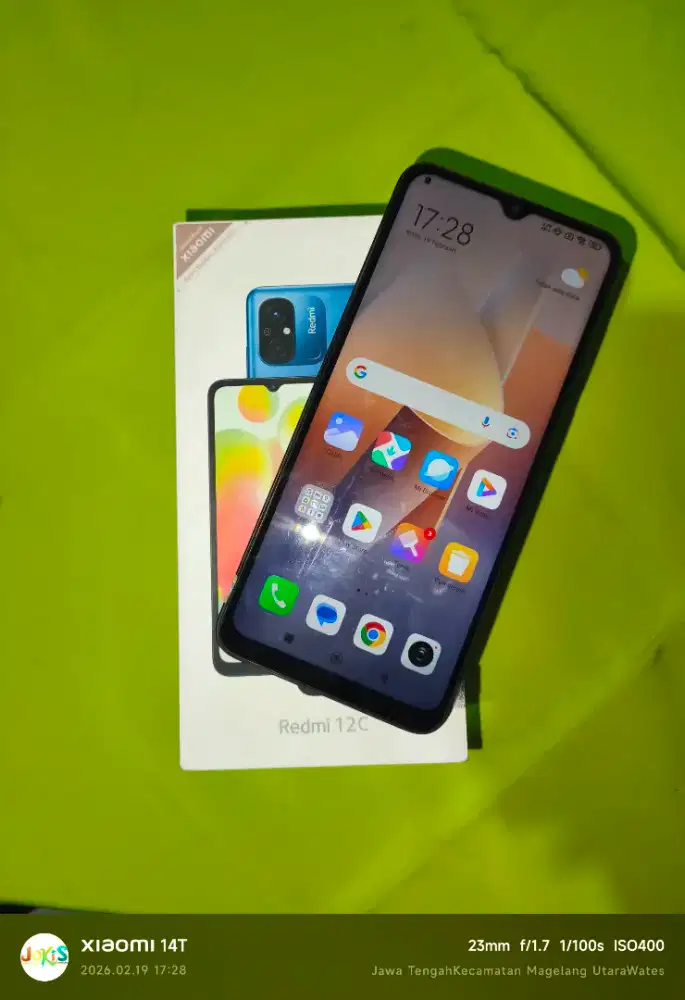HP Xiaomi Redmi 12C 4/128GB Hitam Like New