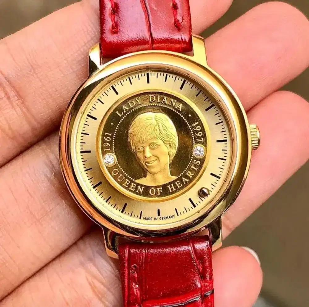 Jam langka gold quest lady diana antik