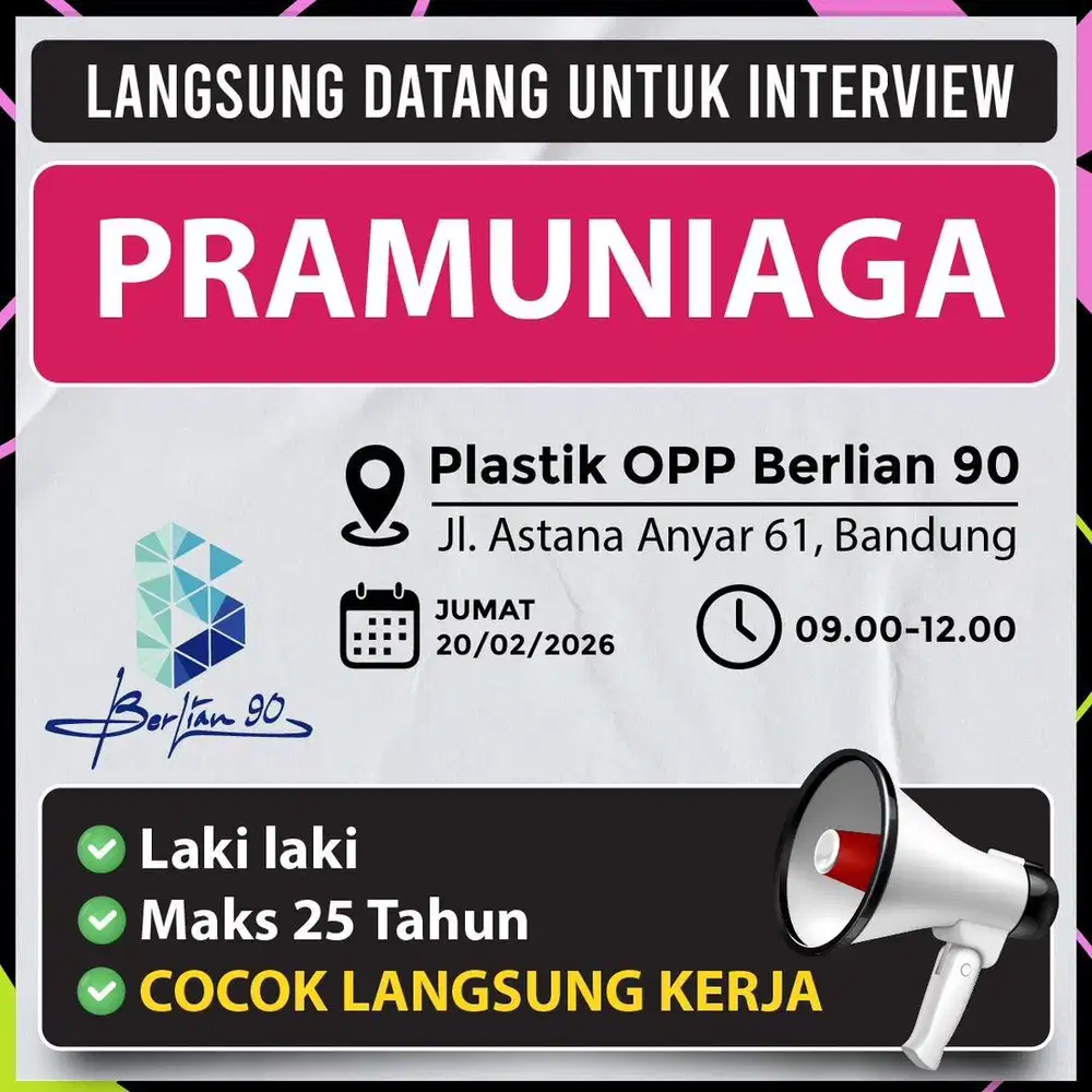 DIBUTUHKAN SEGERA PRAMUNIAGA/HELPER TOKO