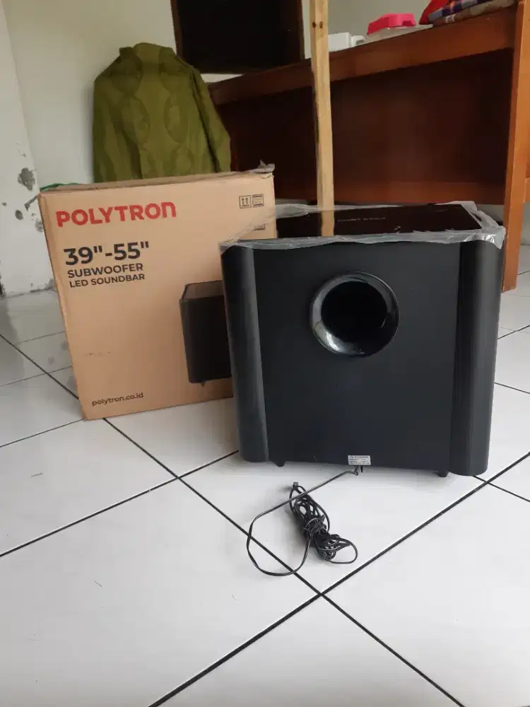 Speaker subwoofer pasif Polytron soundbar, baru, uk 31x31x30cm