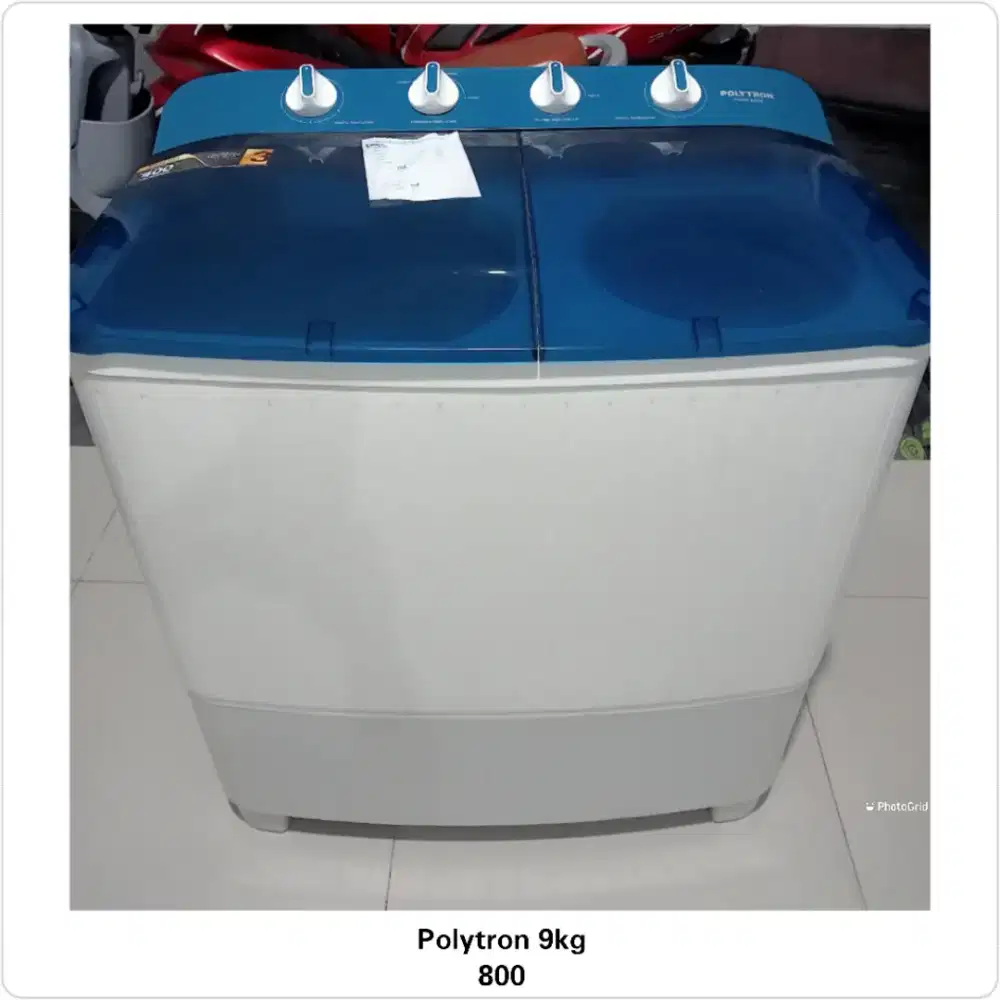 Mesin cuci 2 tabung Besar 9kg Poliytron