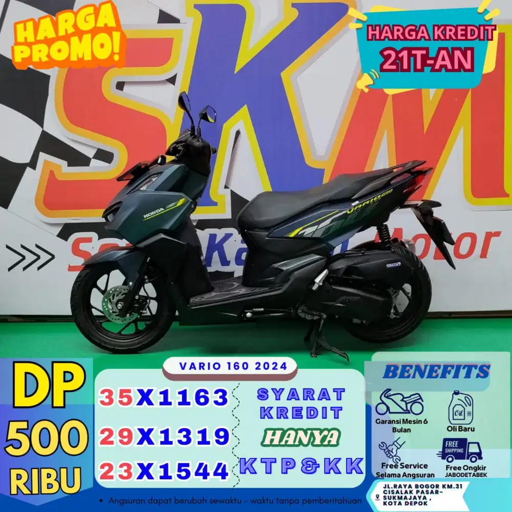 (Vario 160 2024 DP:500 servis gratis selama angsuran cash credit