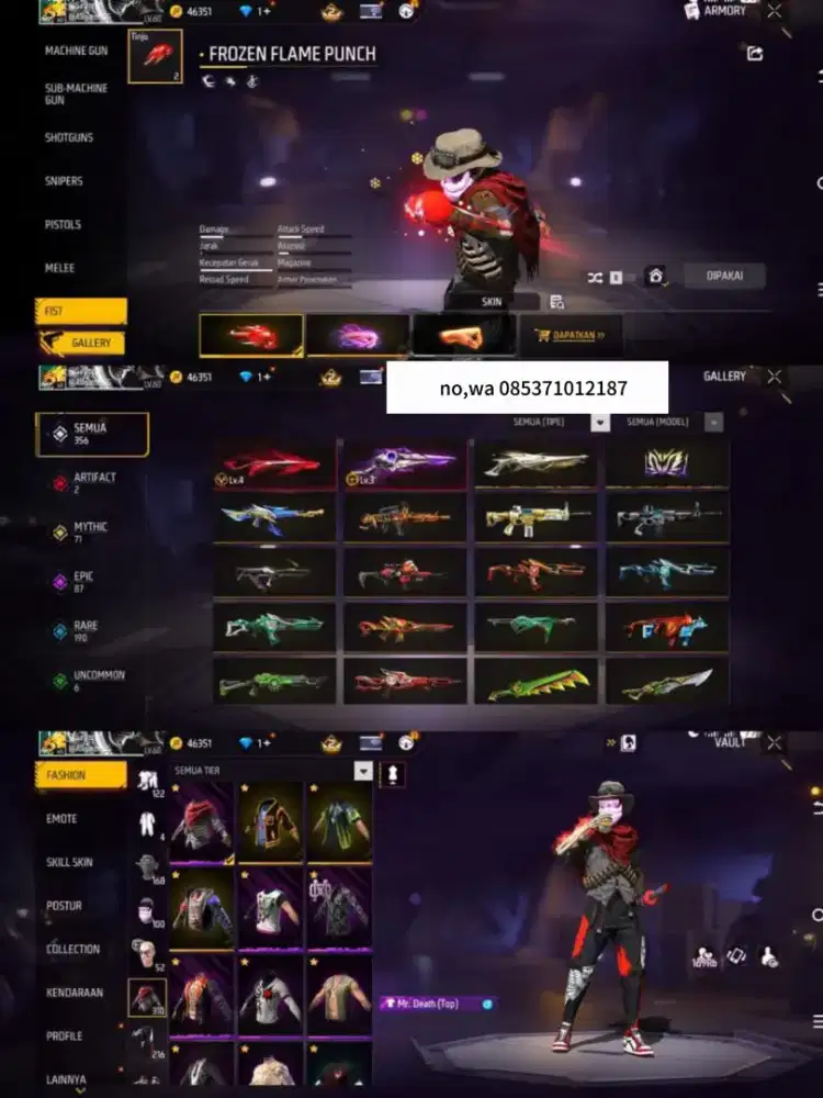 jual akun ff murah aman dan amanh di jamin 100% tepercaya