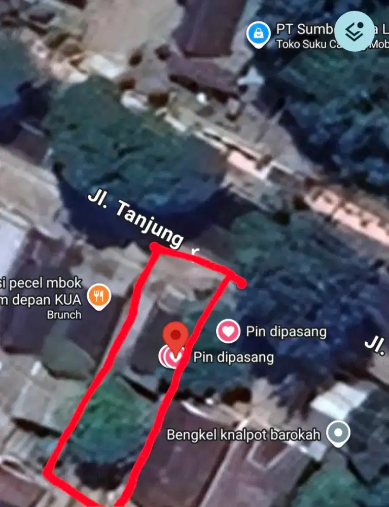 Tanah pinggir jalan tanjung  cocok untuk usaha