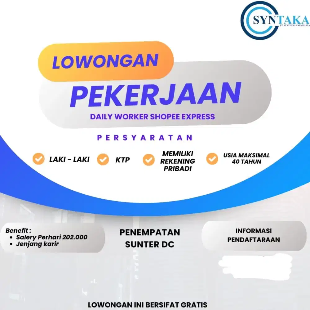 OPERATOR GUDANG DAILY WORKER