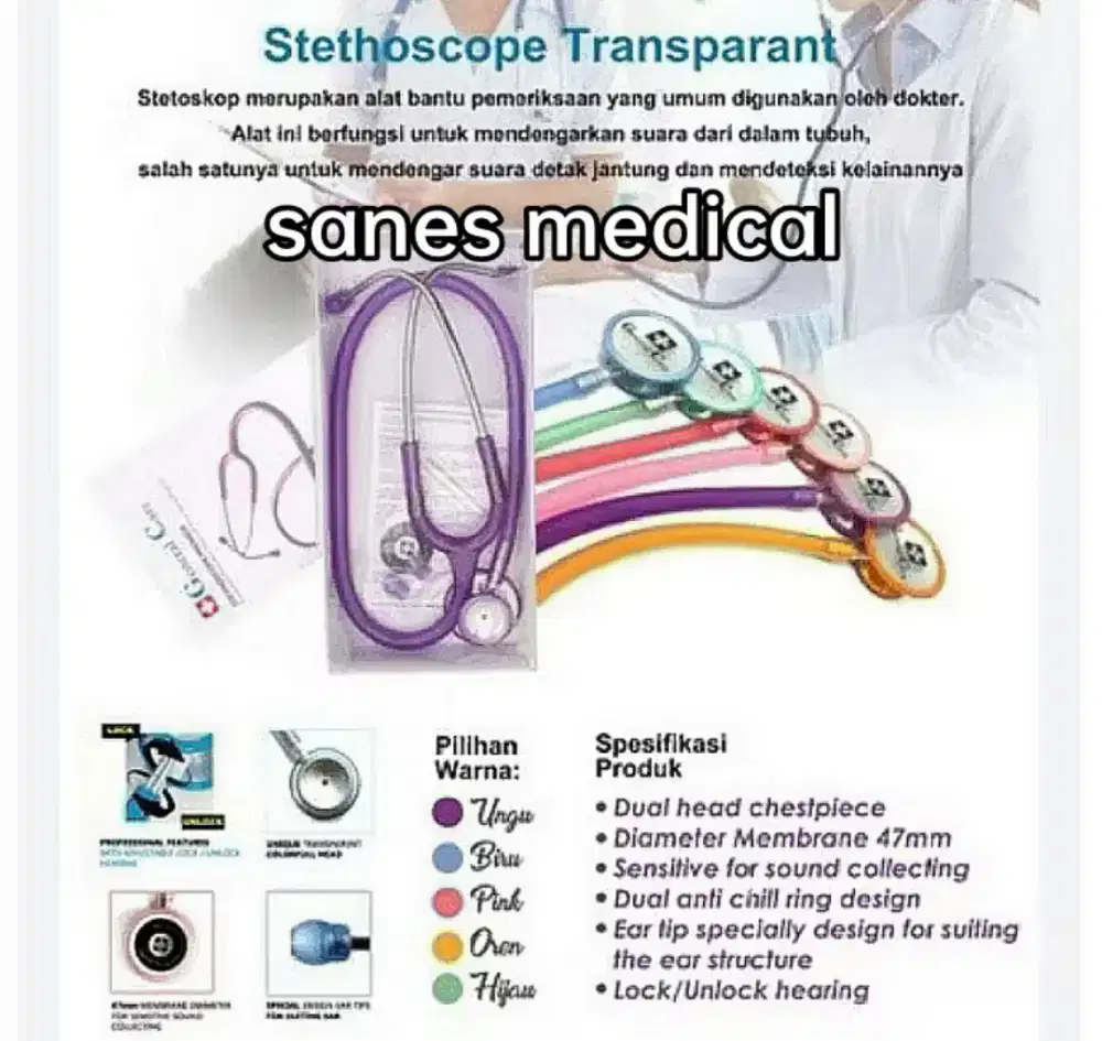 Baru Stetoskop General Care Premier Warna Warni