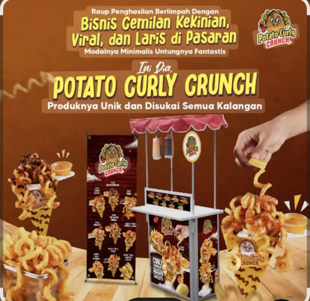 Gerobak potato curly
