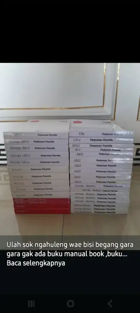 Jual bermacam macam  manual book mobil