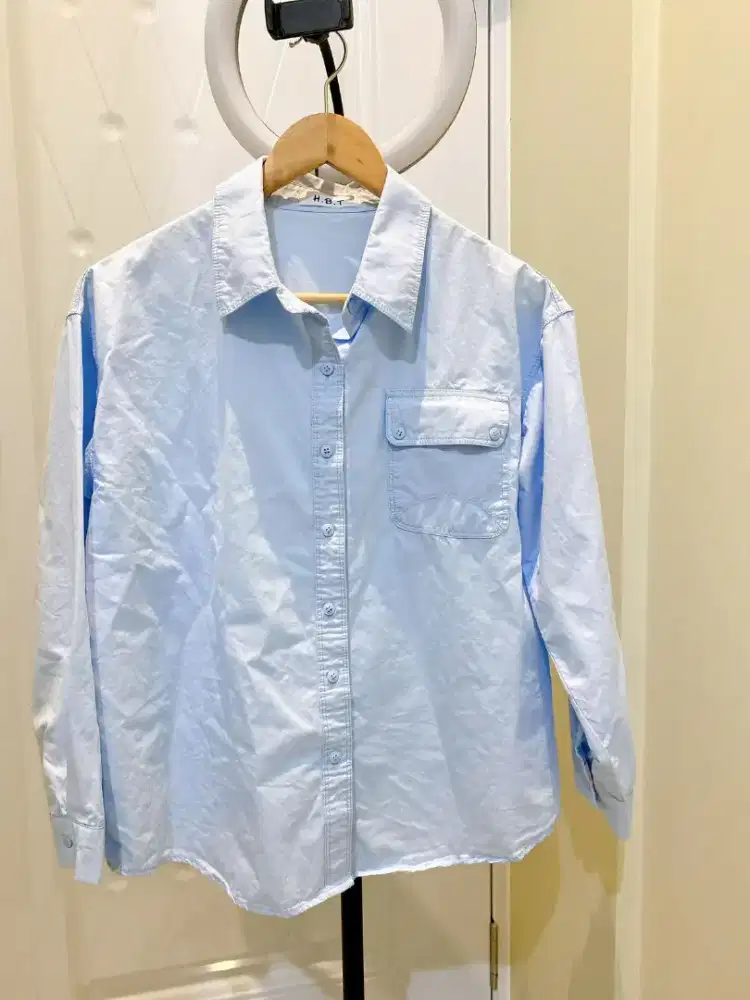 New Kemeja Biru Langit Allsize