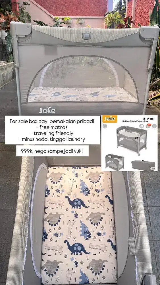 Dijual box bayi/tempat tidur bayi merk joie type kubbie