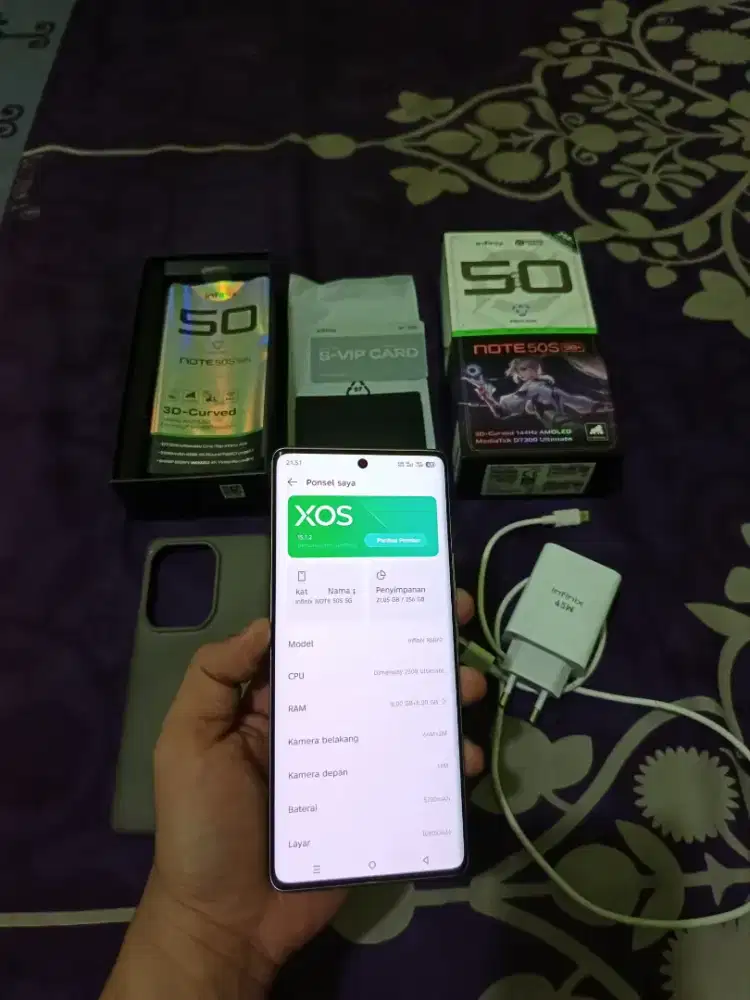 Infinix Note 50S 5G+ Titanium Grey NFC RAM 8+8/256GB Fullset