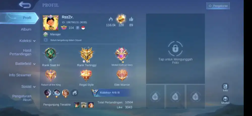 AKUN MOBILE LEGEND GLORY