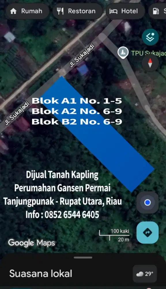 Dijual Tanah Kavling Perumahan Tanjungpunak, Rupat Utara, Riau